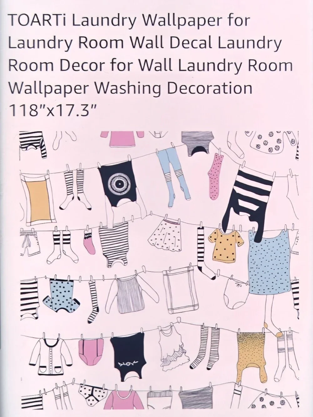 TOARTi Wallpaper Roll for Laundry Room